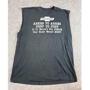 VTG 70s Chevrolet Ashes to Dust Graphic Tee Muscle Shirt Men L Cut Off Chevy